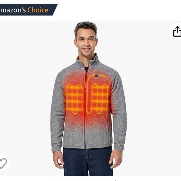 ororo Jackets & Coats Ororo Mens Heated Fleece Jacket Full Zip With Battery Pack Large Nwot